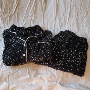 Sonoma Womens Black Star Print Pajama Set